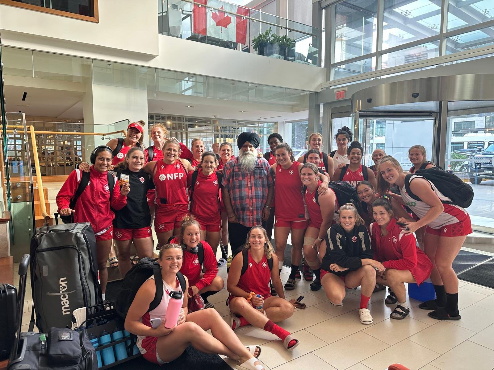 Pres. Balbinder S. Nanuwan with a visiting sports team